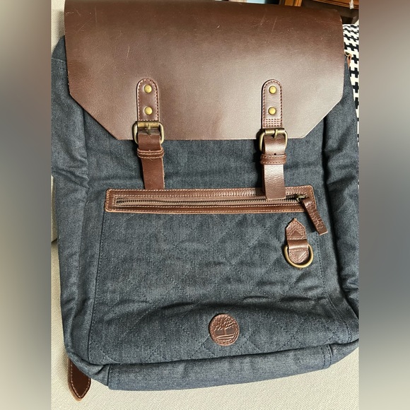 TIMBERLAND - BACKPACK - DARK DENIM and BROWN LEATHER - Picture 8 of 8